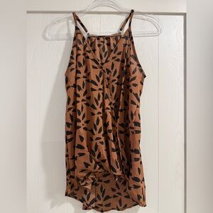 Brown and Black Women's Sleeveless Top